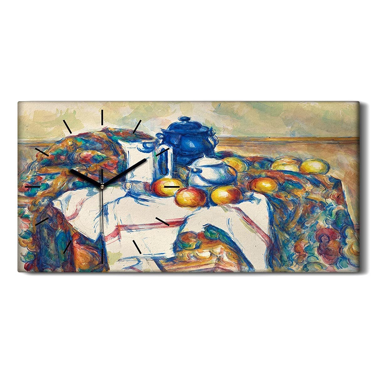 Horloge sur Toile Art Mural Nature Morte Déco Salon Chambre Tableau Moderne 60x30