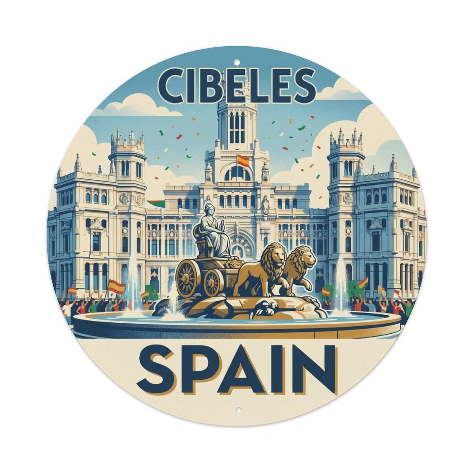 Madrid Cibeles Fountain Spain Cultural Travel Metal Tin Sign