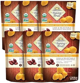 ORGANIC Pitted Dried Dates - Sunny Fruit (6 Bags) - (5) 1.76oz. Portion Packs per Bag | Purely Dates - NO Added Sugars, Su...