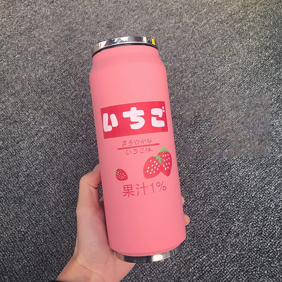 Kawaii Water Bottles Stainless Steel Water Bottle Kawaii Water Bottle with Straw Japanese Water Bottle Insulated(500ml/16.9oz,Pink)