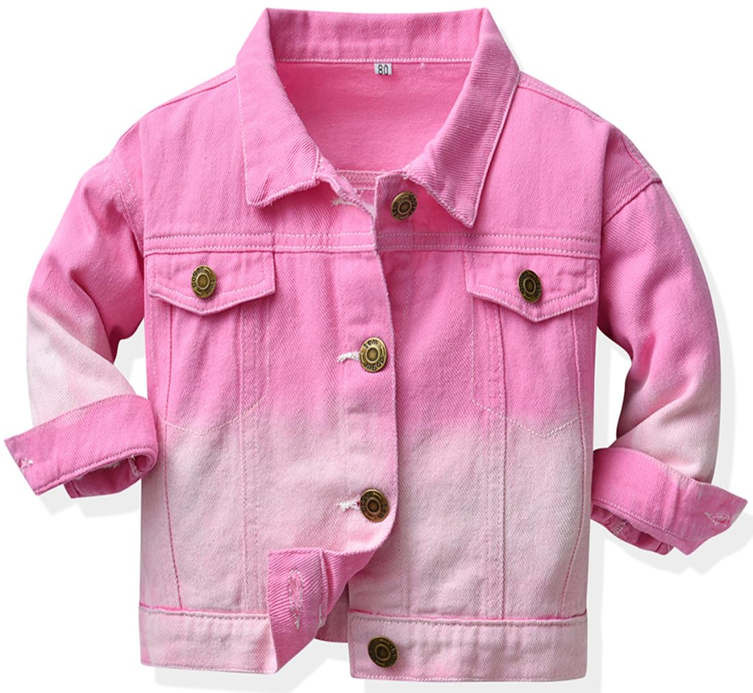 Cromoncent Toddler Jean Jacket for Girls and Boys Long Sleeve Denim Jacket