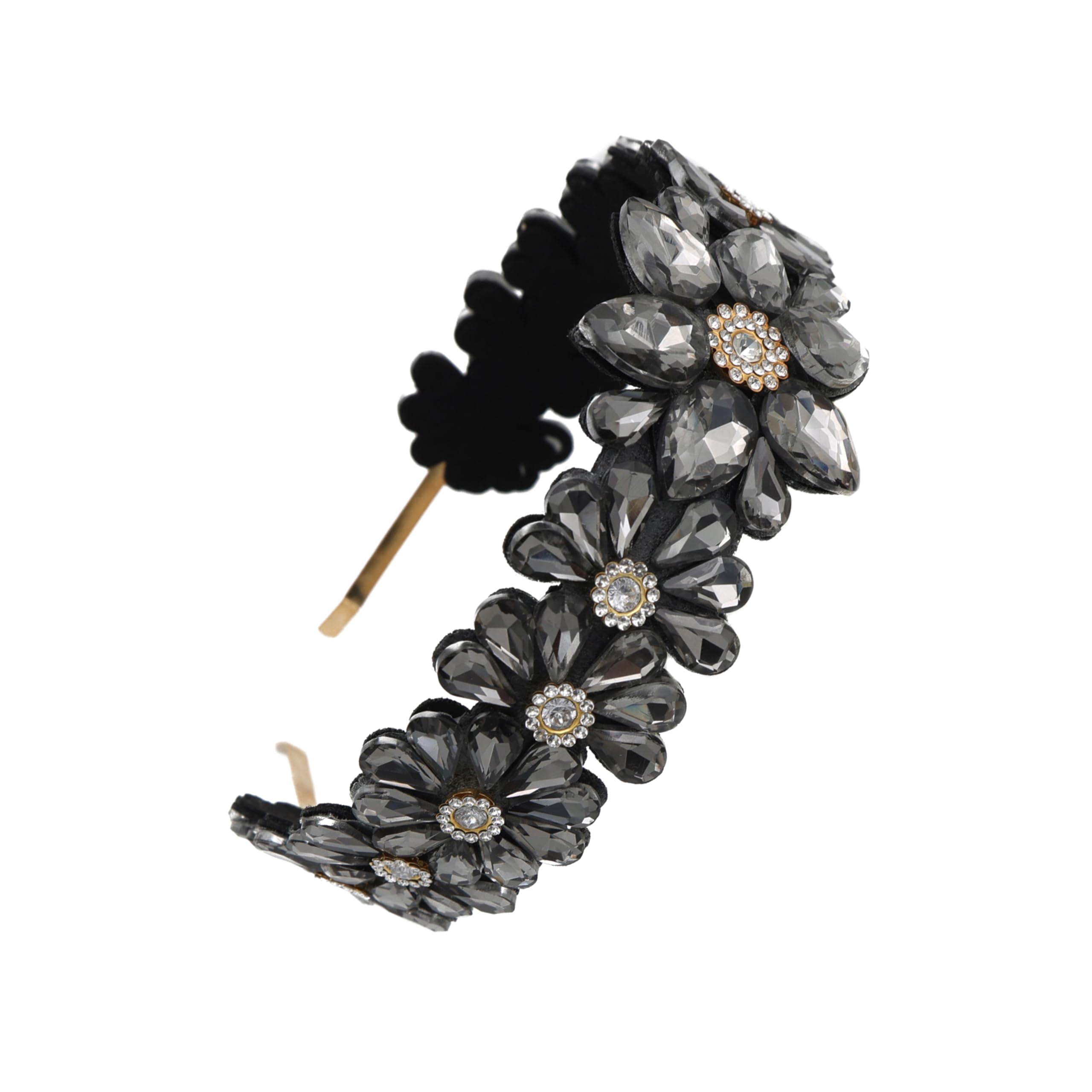 ヘアアクセサリー dependoll CRYSTAL DOLL HEADBAND BLACK NNR Headband Crystal Rhinestone Band Headband Accessories for