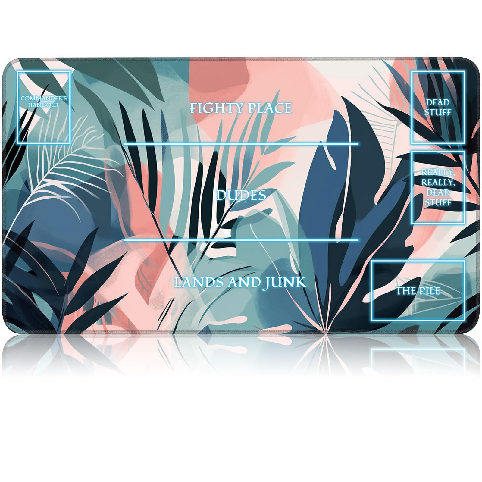for MTG Game Playmat, for Magic TCG Rubber Play mat,Tabletop Card Playmats with Smooth Surface,Trading Card Inked Game Mat with White Zones,Battle Game,Leaf Puzzle
