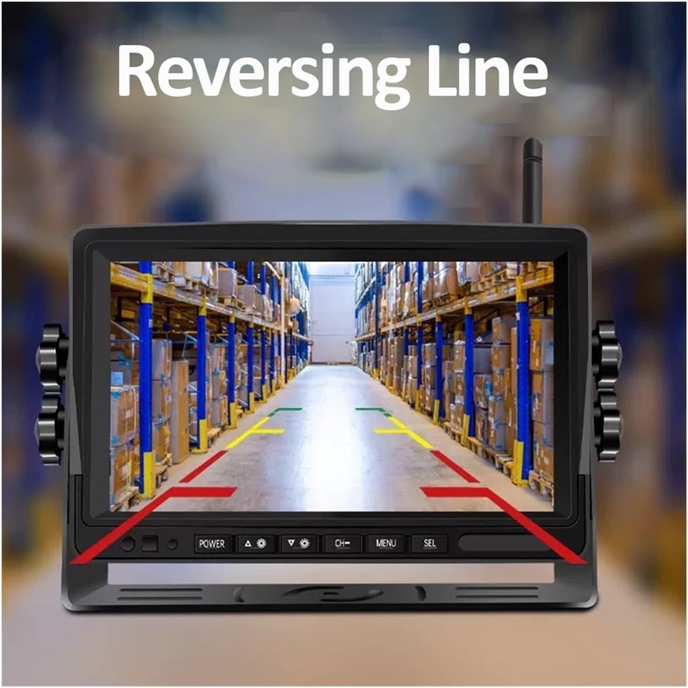 7 Inch Digital Wireless Split Screen Monitor 2X Front View Camera Kit Magnetic Base Power Bank for Forklift Safety Camera System(1CAM)