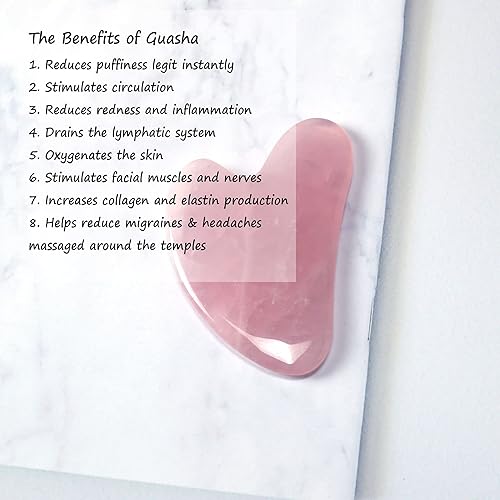 Authentic Gua Sha Jade Stones Asian Owned, GuaSha Facial Tool, Face Body Massage SPA Acupuncture Therapy Trigger Point Treatment (Rose Quartz) disponible en Yaxa Costa Rica