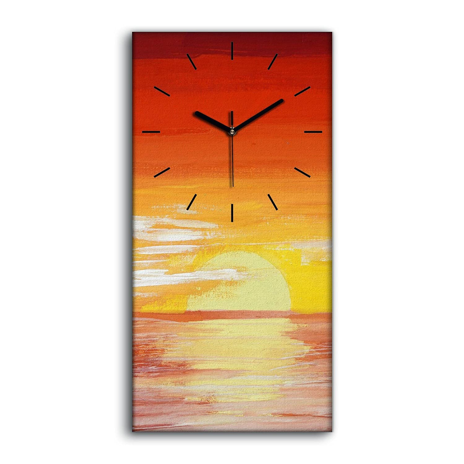 Horloge sur toile moderne de salon avec tableau tableau décoratif océan et nuages colorés