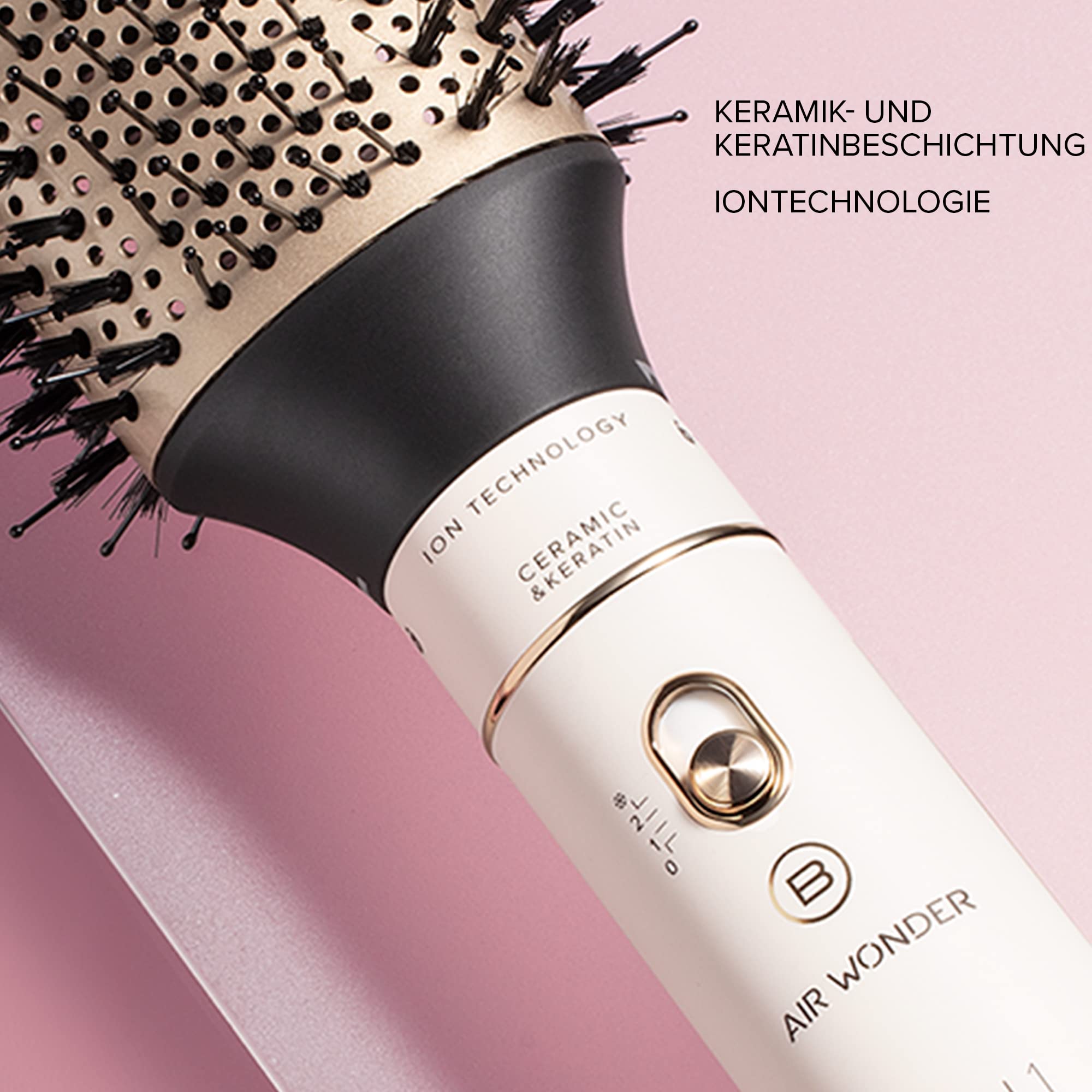 Imetec Bellissima Air Wonder, Heißluftbürste, Ionentechnologie, Bürsten mit Keramik- und Keratinbeschichtung, trocknet, verleiht Volumen… – Ansicht 10