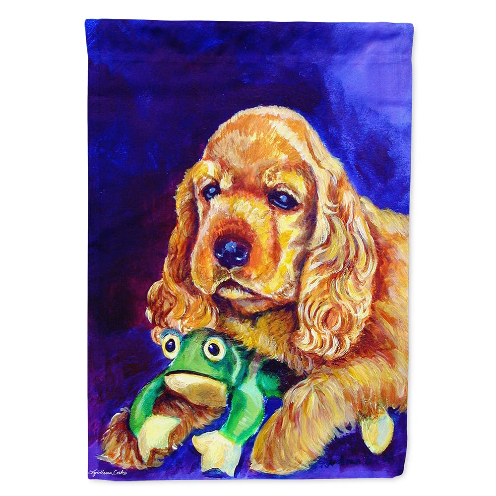 Cocker avec Grenouille Drapeau Toile Idéal pour Décorer le Jardin et l'Entrée