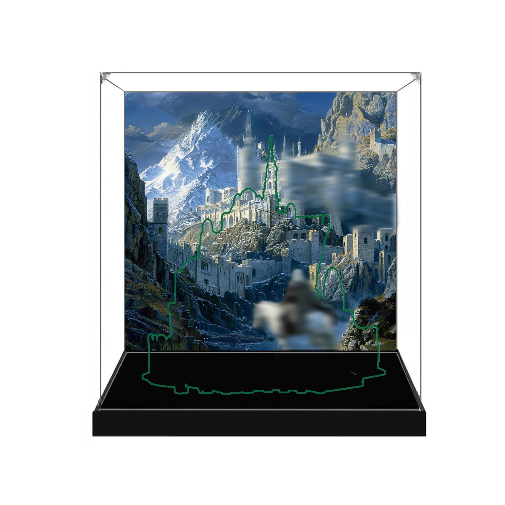 Clear Acrylic Display Case Compatible with Lego 11377 Model, Dustproof Transparent Collectible Display Box (Model Not Included) (Background-A)