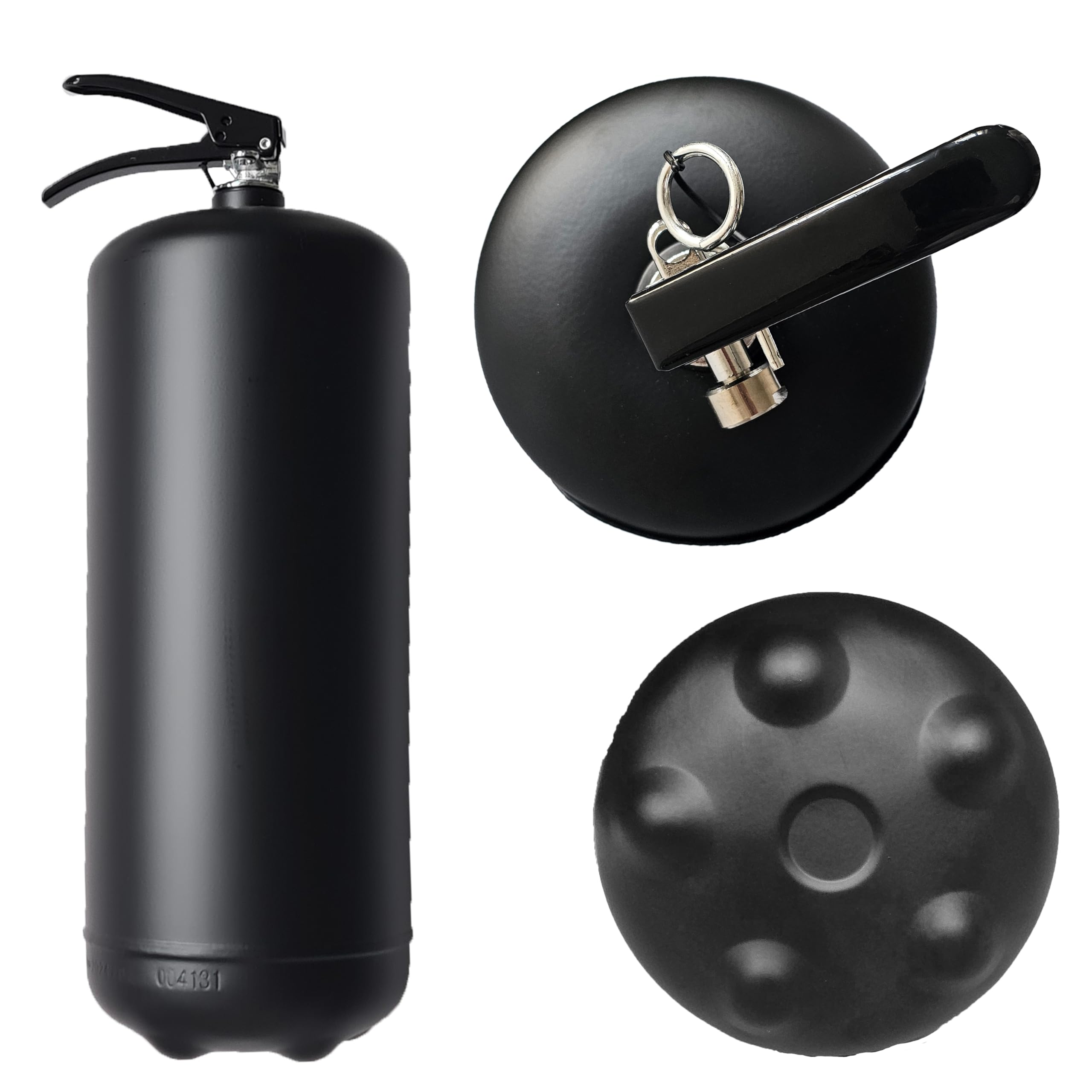 Feuerlöscher Minibar Motorradfahrer mit inkl. 3 Schnapsgläser, Whiskysteine, Schnapsausgießer, Korkuntersetzer - Ideales Originelles Geschenk für Mann