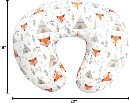 Miniatura 7 de LAT - Almohada y posicionador de lactancia, la mejor almohada de lactancia materna, 100% algodón suave, se adapta perfectamente al bebé (zorro