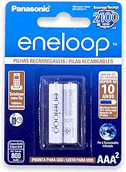 Pilha Recarregável Eneloop AAA (Palito) BK-4MCCE/2BB, Panasonic, Cartela com 2 unidades