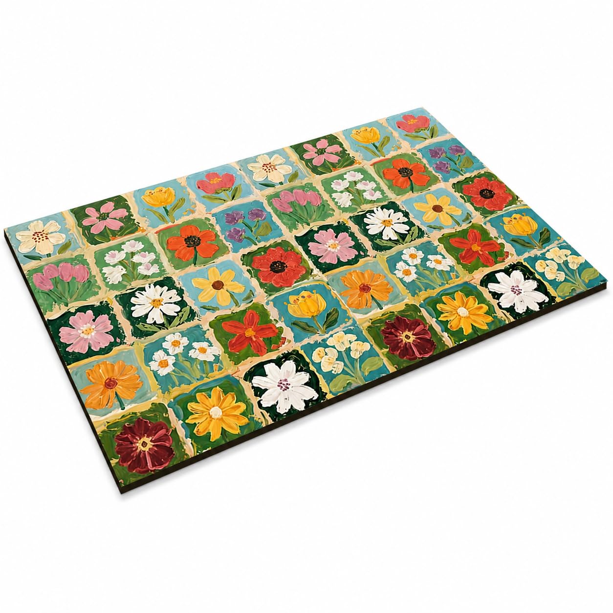 Tappetino da Bagno in atomacea, Fiori C, 45x70cm | Design pittura olio, Tappetino Bagno Funzionale, doccia, Per proprietari casa