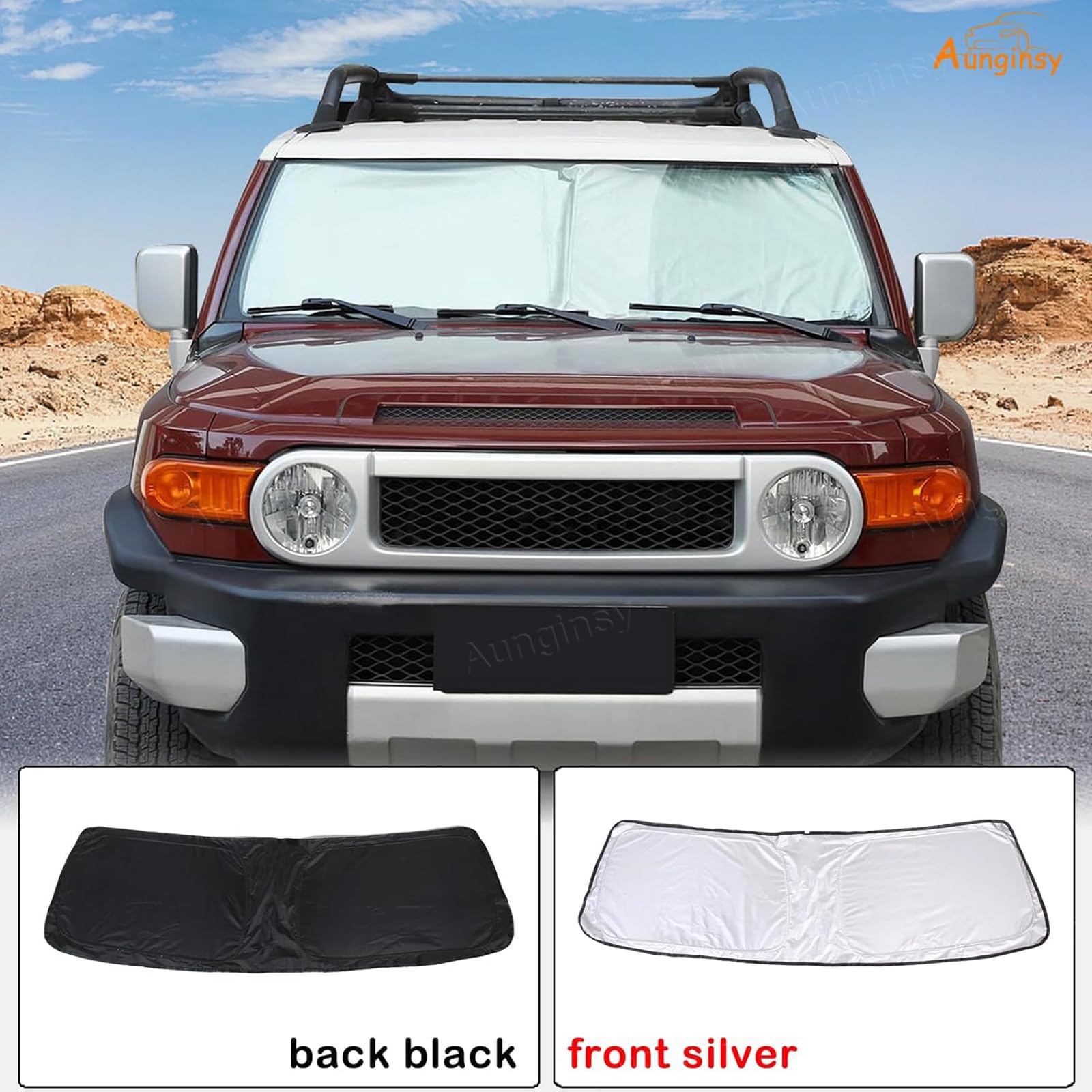 Amazon.co.jp: Aunginsy フロントガラス サンシェード トヨタ FJ