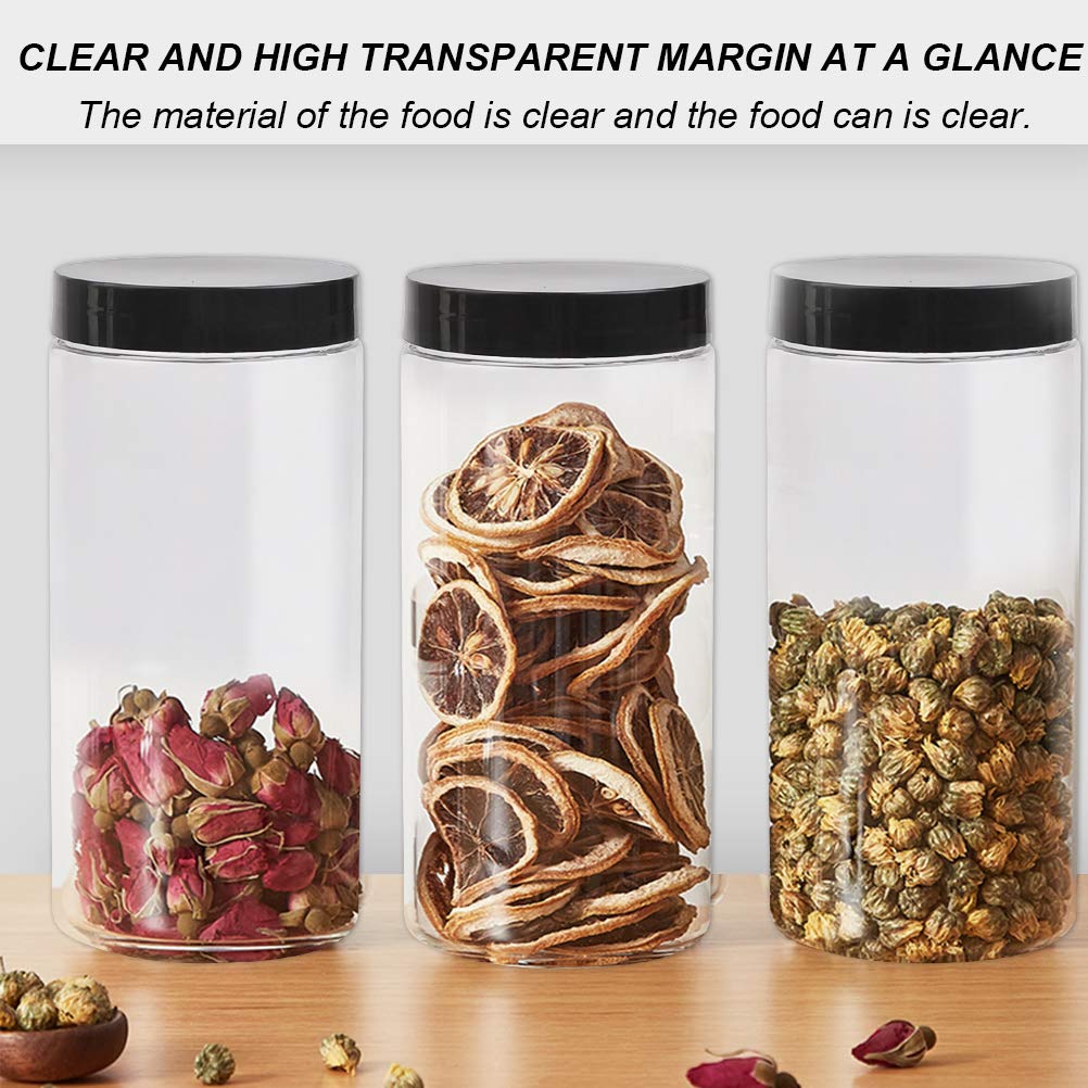 Barattoli In Plastica Trasparente Da 230 Ml, Con Coperchio Nero, Ricaricabili, Contenitori Da Cucina Per Alimenti Secchi, Caffè, Noci E Altro Ancora, Confezione Da 6 - Foto 11