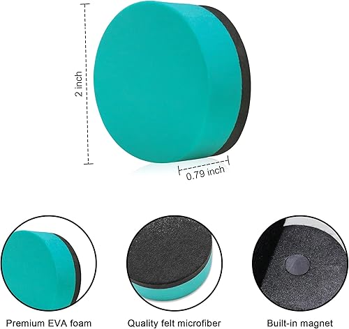 Miniatura 8 de IHPUKIDI - Borradores magnéticos de borrado en seco, paquete de 48 borradores magnéticos de pizarra blanca para aula, hogar y oficina (negro, 1.97 x