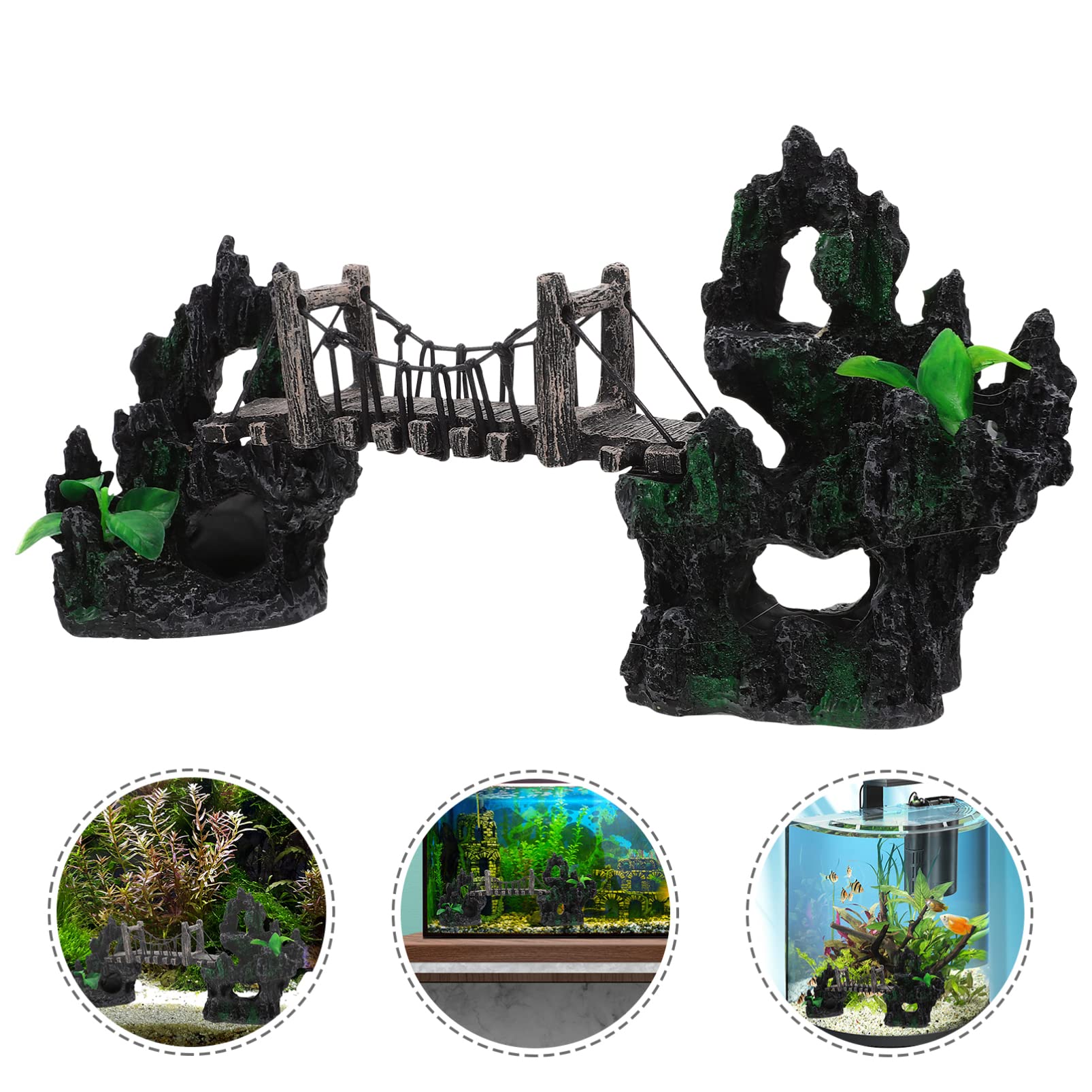 GALPADA Decorazione per Acquario Struttura in Resina Facile da Usare Design Creativo e Semplice, Giocattolo e Passerella di Riposo per Animali Acquatici in Contenitore o Tavolo
