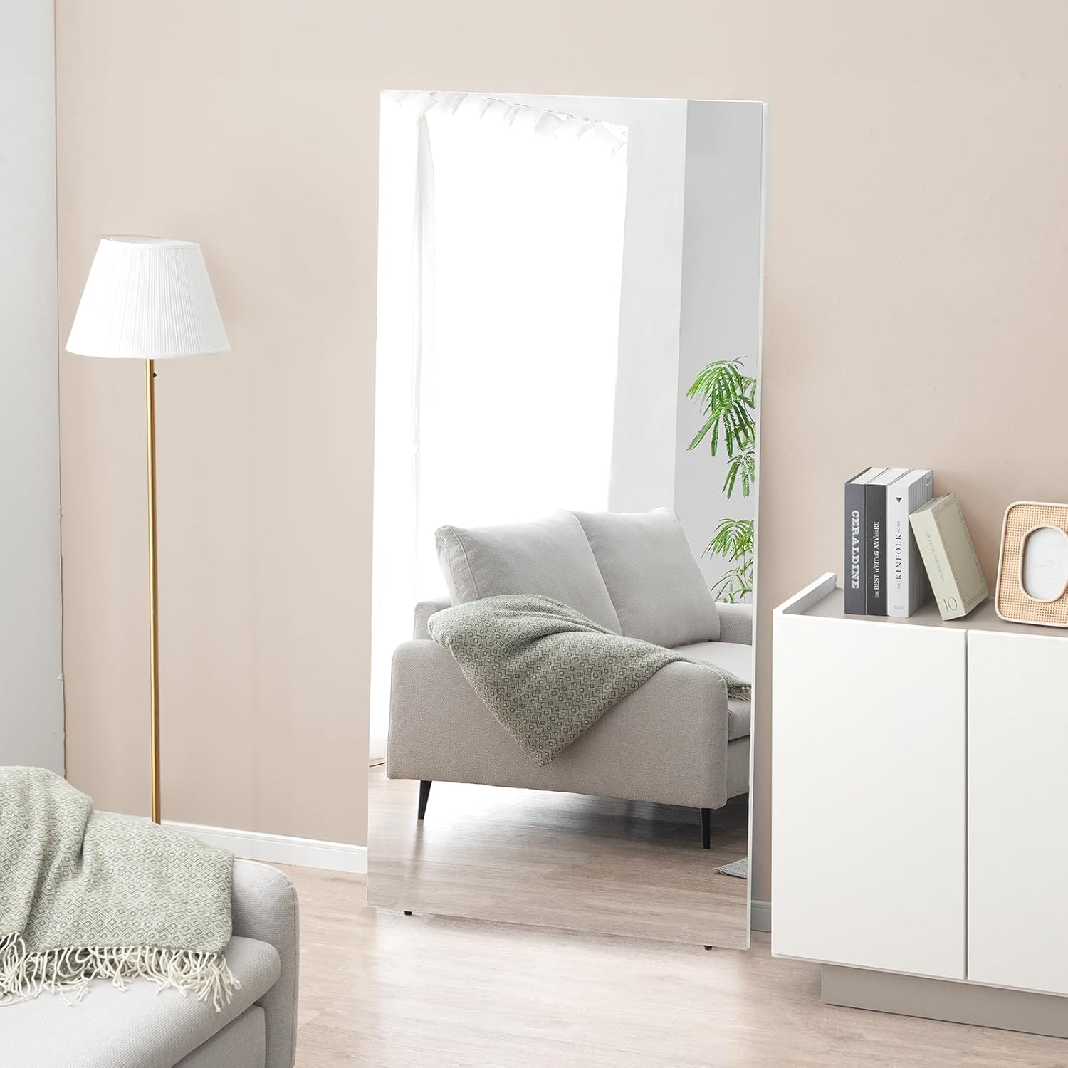 80s アイアンフレーム スタンドミラー 姿見レトロポップ モダン 80s