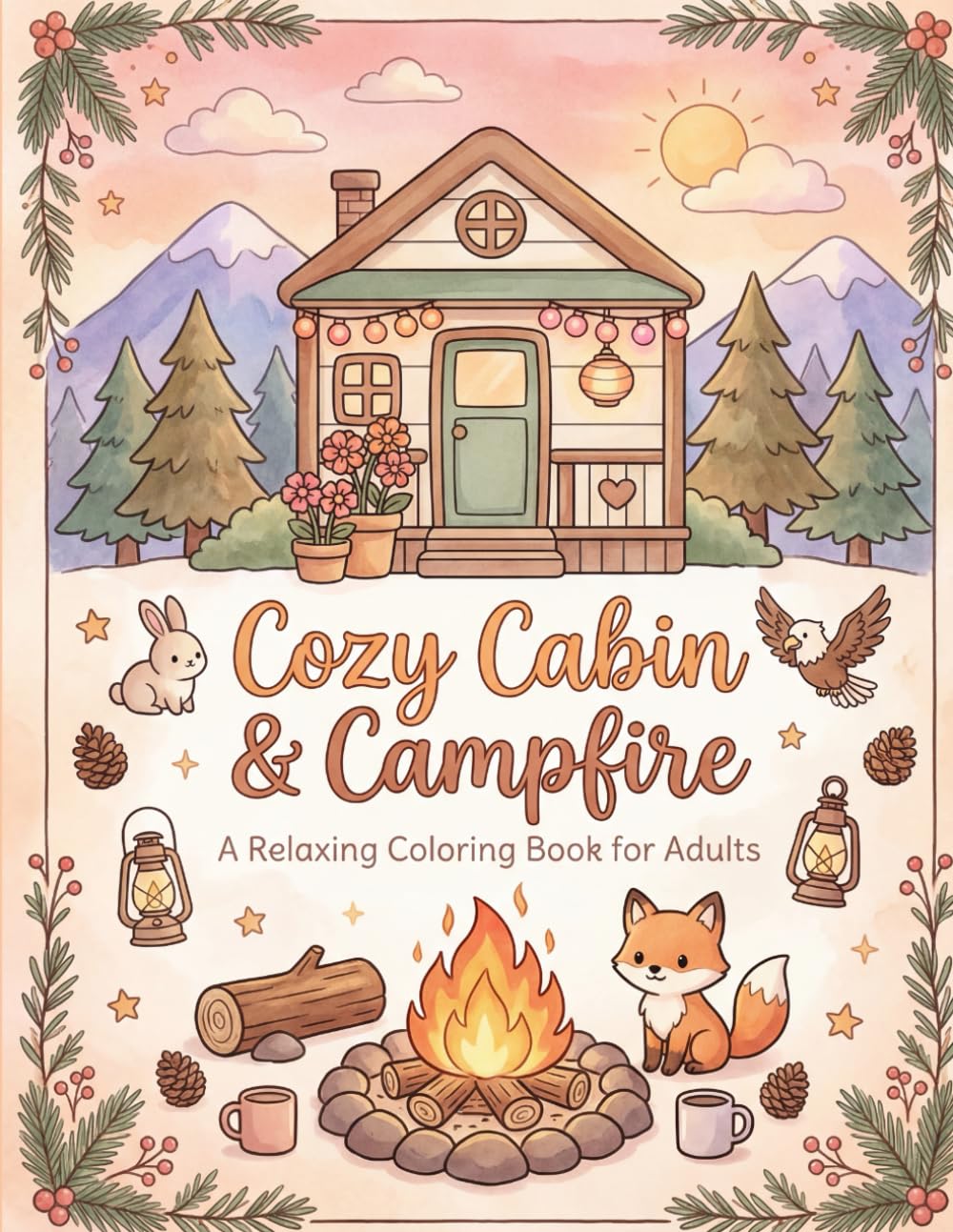 Cozy Cabin & Campfire: A Relaxing Coloring Book for Adults