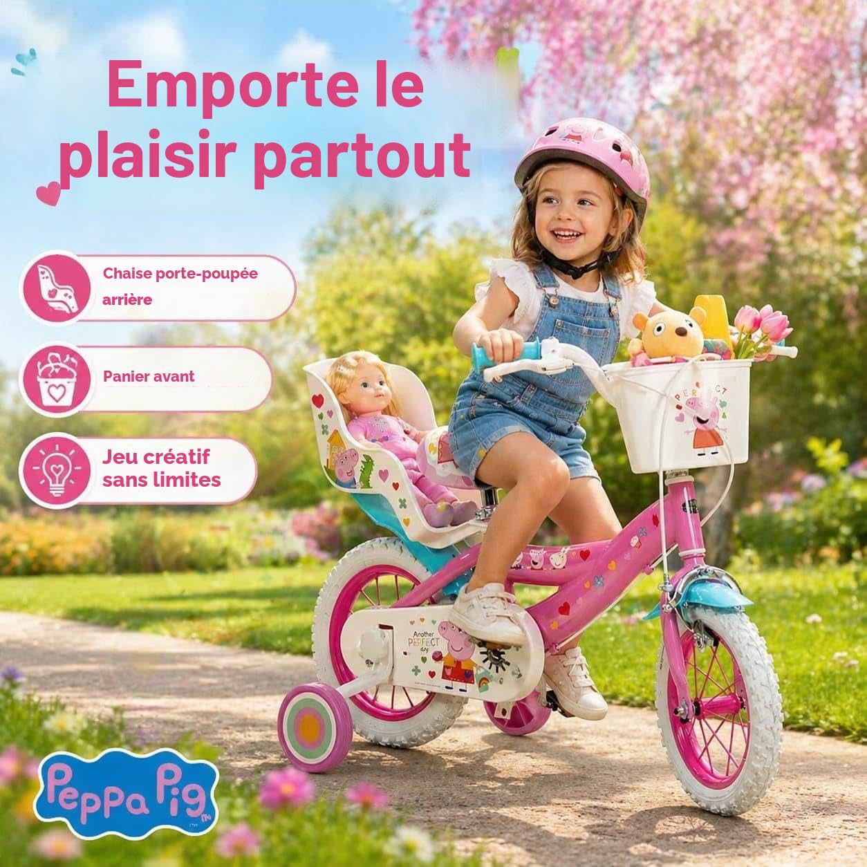 Vélo Peppa Pig Rose