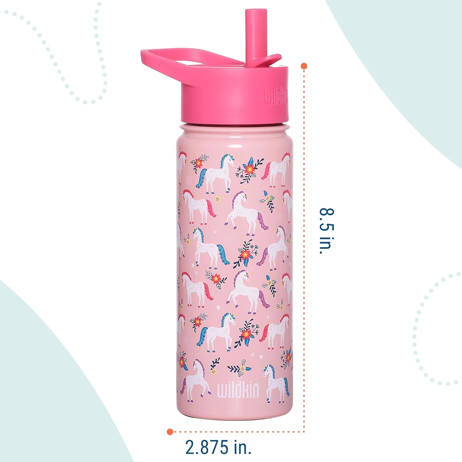 Wildkin Kids 18oz Stainless Steel Water Bottle – BPA-Free, Leakproof, Insulated, Easy-Clean - Magical Unicorn - Image 3