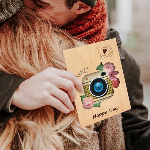 Miniatura 6 de KRASS Regalos de cumpleaños para él, tarjetas de felicitación de madera para él, familia, amigos, regalos de cumpleaños para ella, tarjeta con sobre