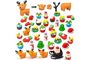 YGAHOF 60 PCS Christmas Erasers for Kids Bulk - 3D Animal Puzzle...
