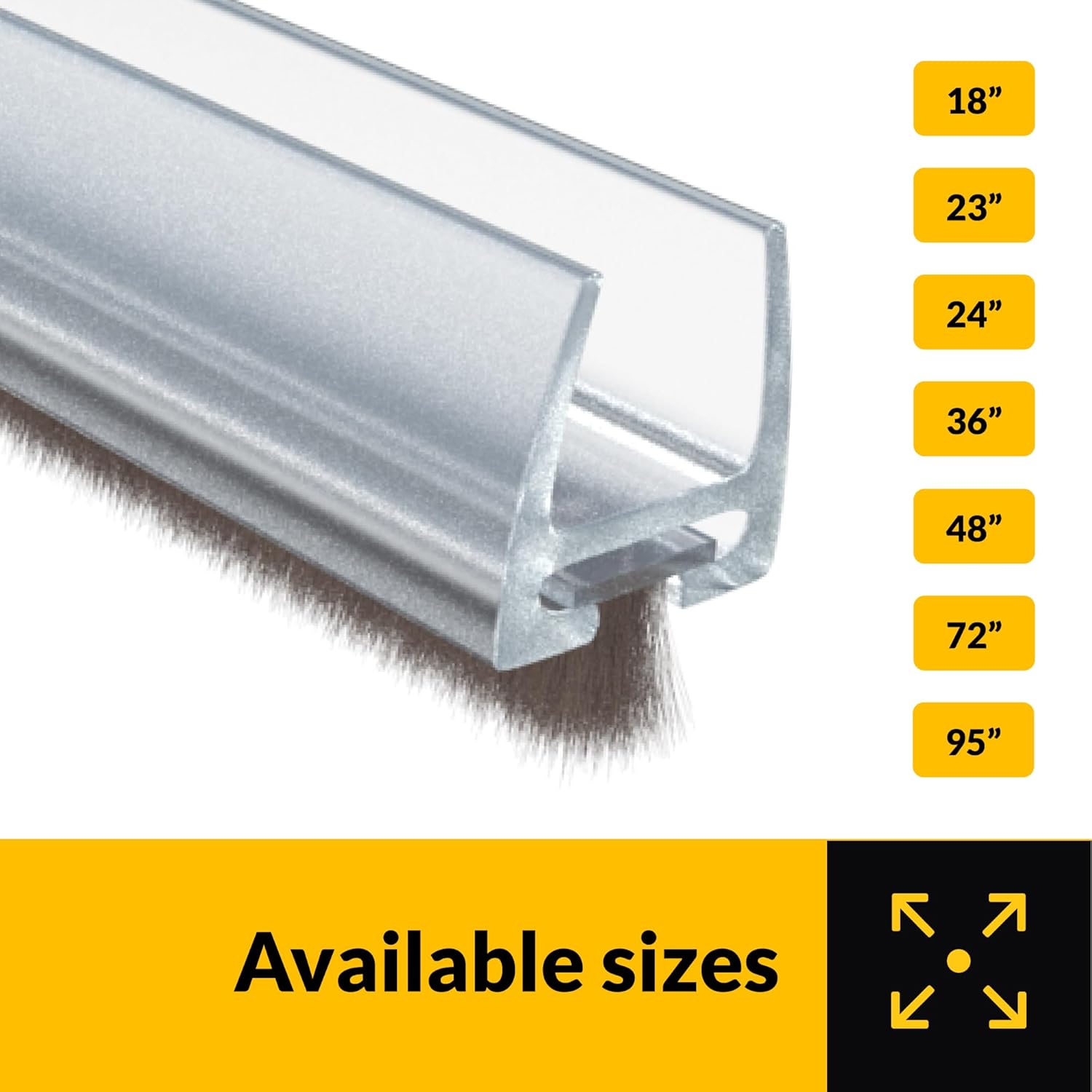 Brixwell PCWP12 Clear Polycarbonate Wipe with Pile Weatherstrip for 1/2" Glass - 95" Stock Length