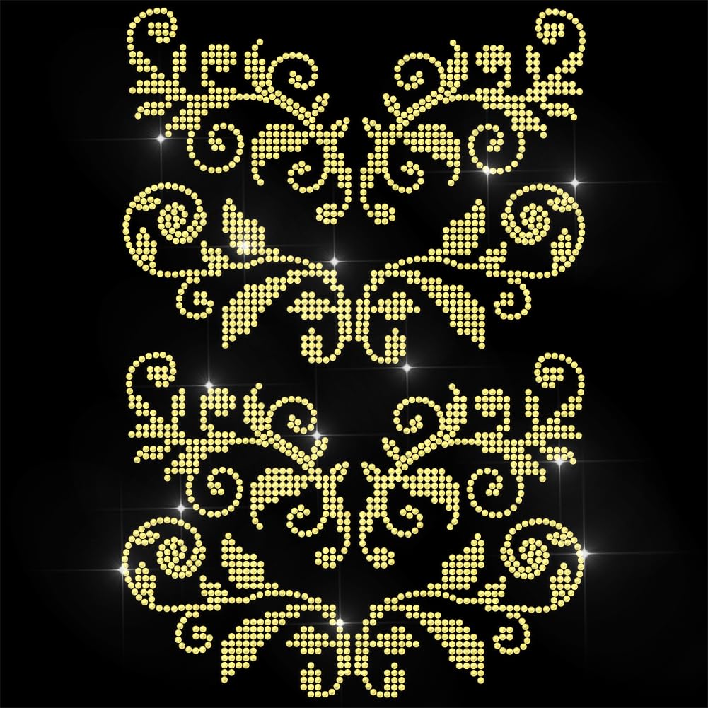 ANATTASOUL Iron on Rhinestone Transfers European-Style Corsage Glitter Diamante Patch Sequin for Clothes, 11.6"x8.2" Large Bling Hotfix Iron On Applique for Jeans Caps Bag T-Shirt Shoes DIY Decor Gift