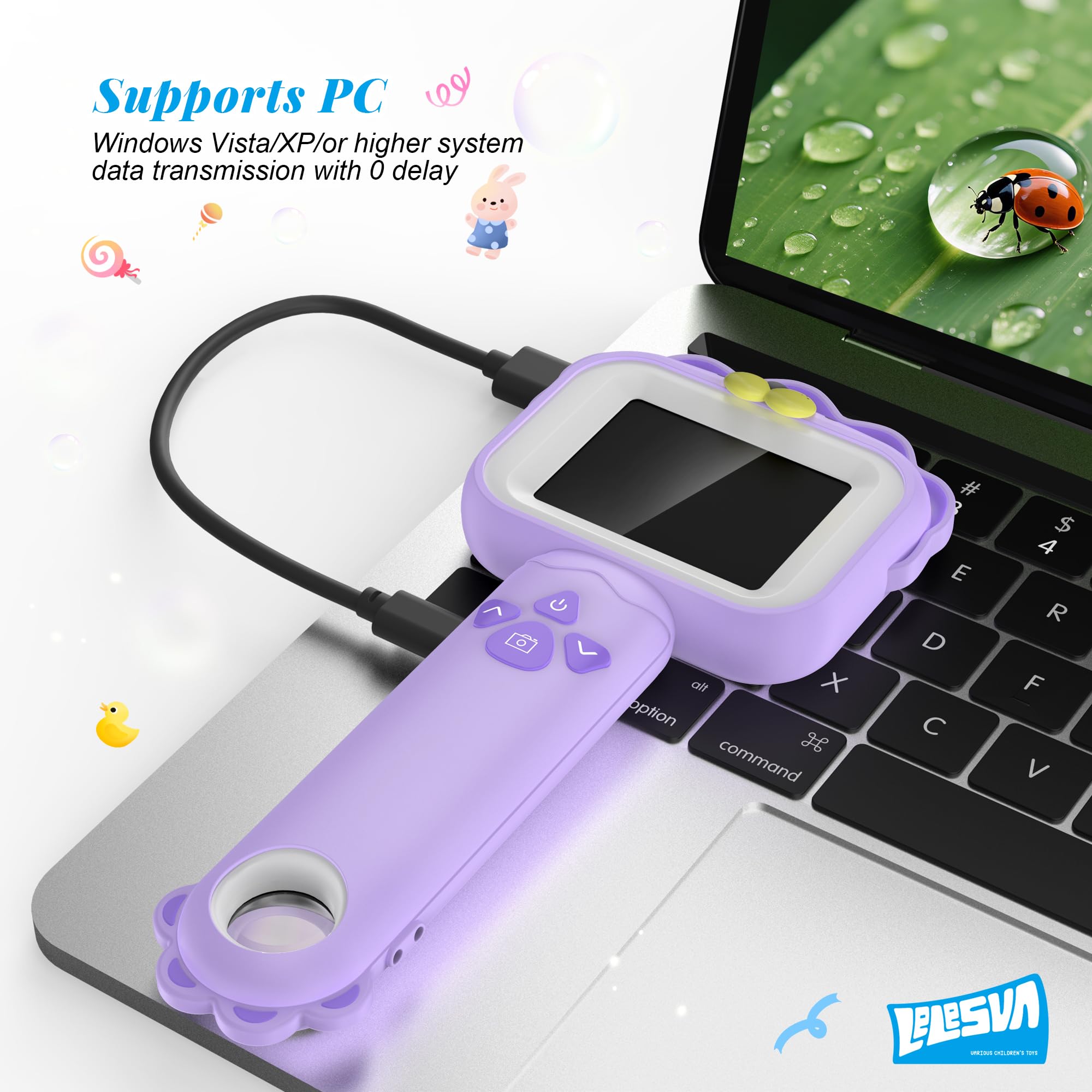 Microscopi per bambini, mini microscopio tascabile portatile per bambini piccoli, giocattoli educativi scientifici per regali di compleanno di Natale per bambini di 3 4 5 6 7 8 9 10 anni (leone)