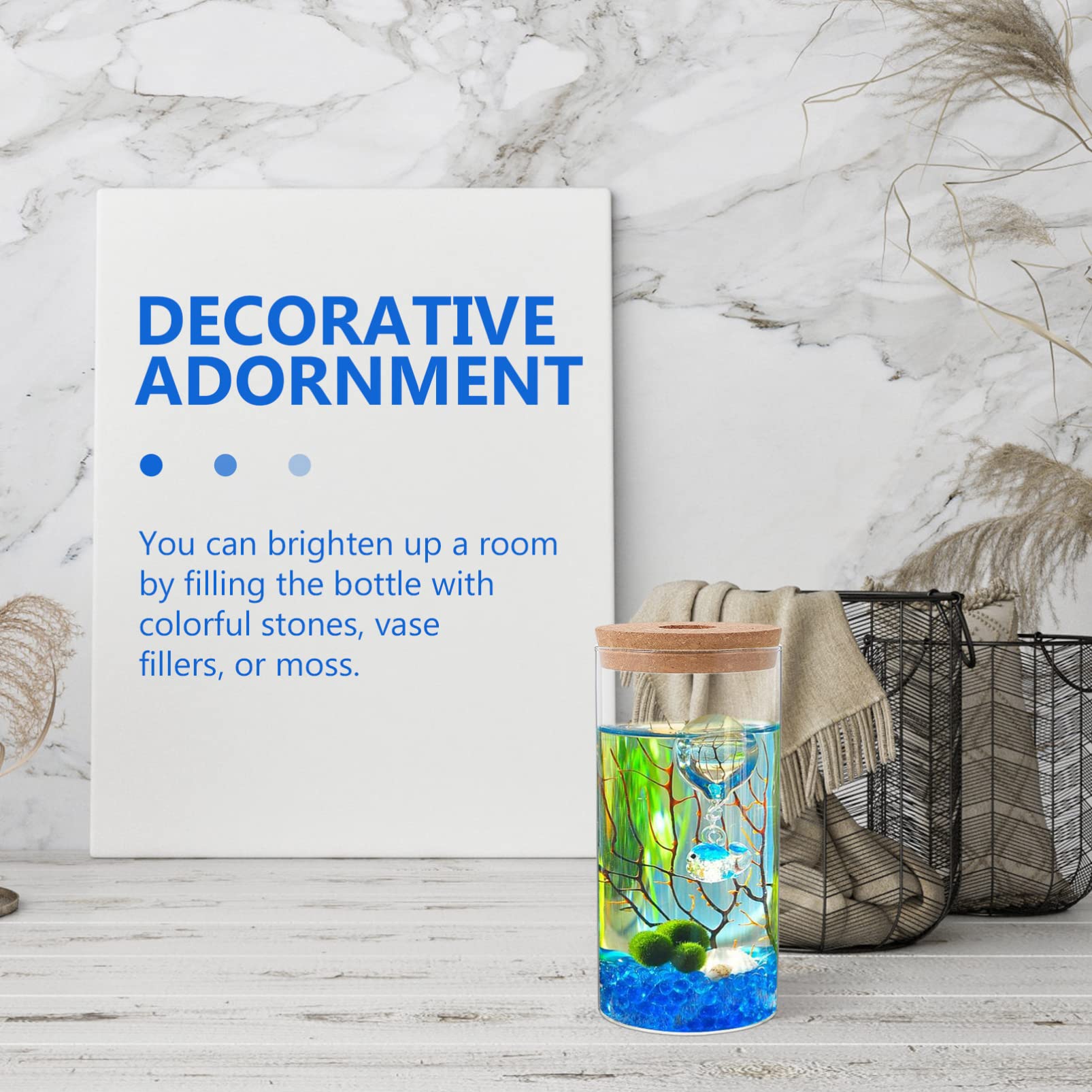 Jarrones Decorativos Glass Plant Terrarium Container Plant Propagation Station with Wooden Lid Terrarium Planter for Tabletop Decor DIY Decorative Moss - Image 2