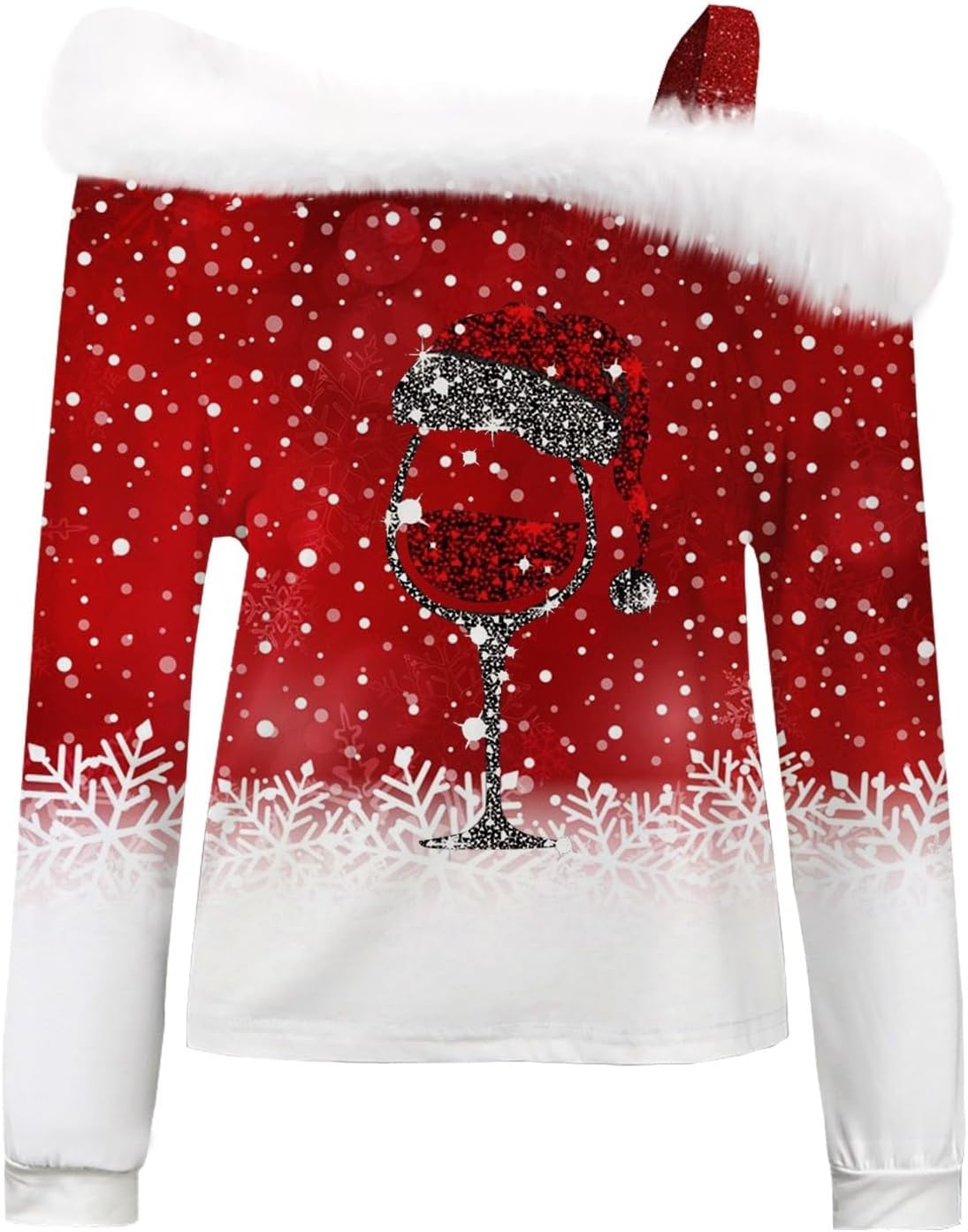 Pull Moche De Noel Femme,Chemise Noel Femme Col V Fourrure