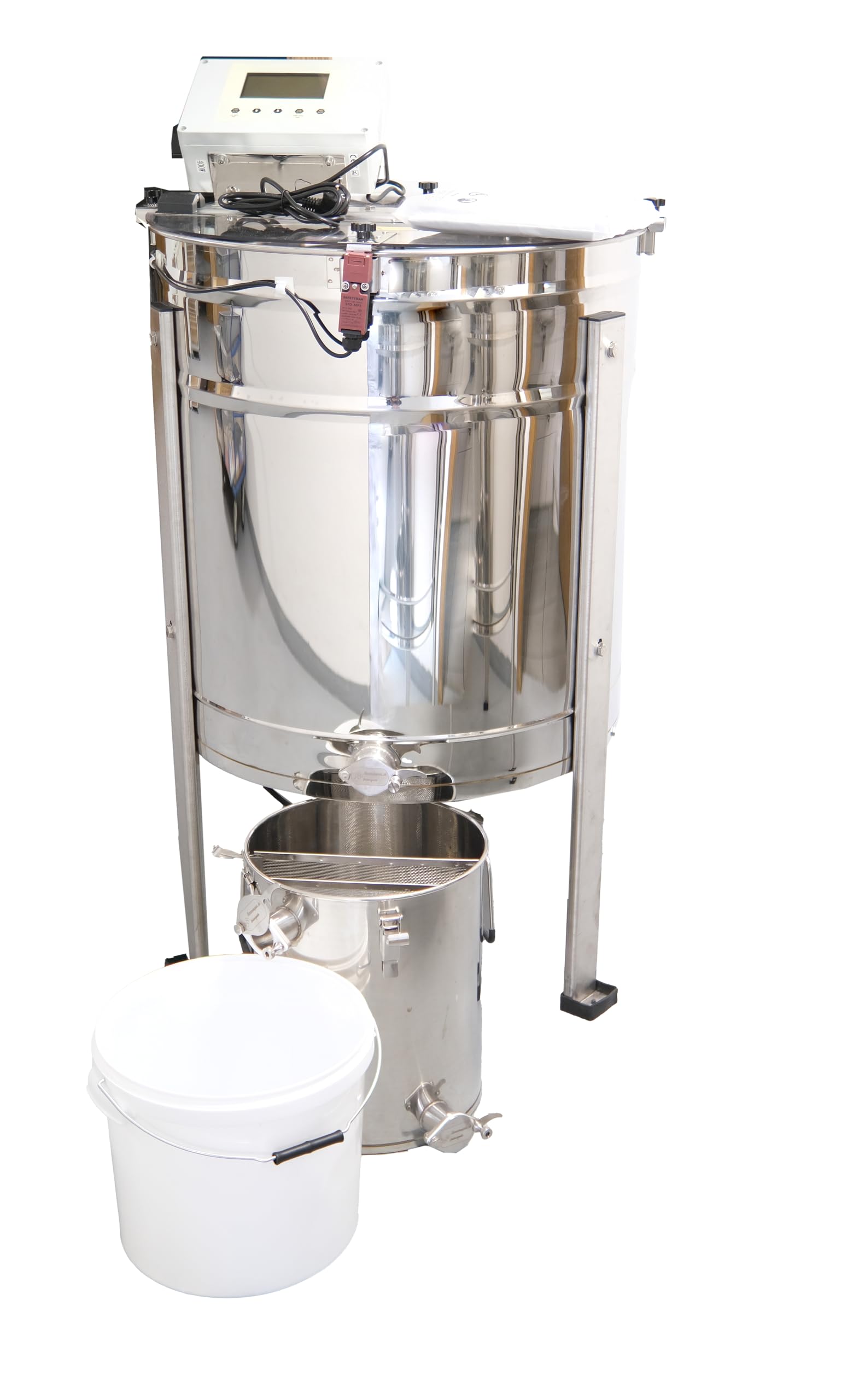 Abfüll und Siebkübel aus Edelstahl Abfüllkübel und Filterkübel 30kg 35Kg mit Horizontalen Sieben