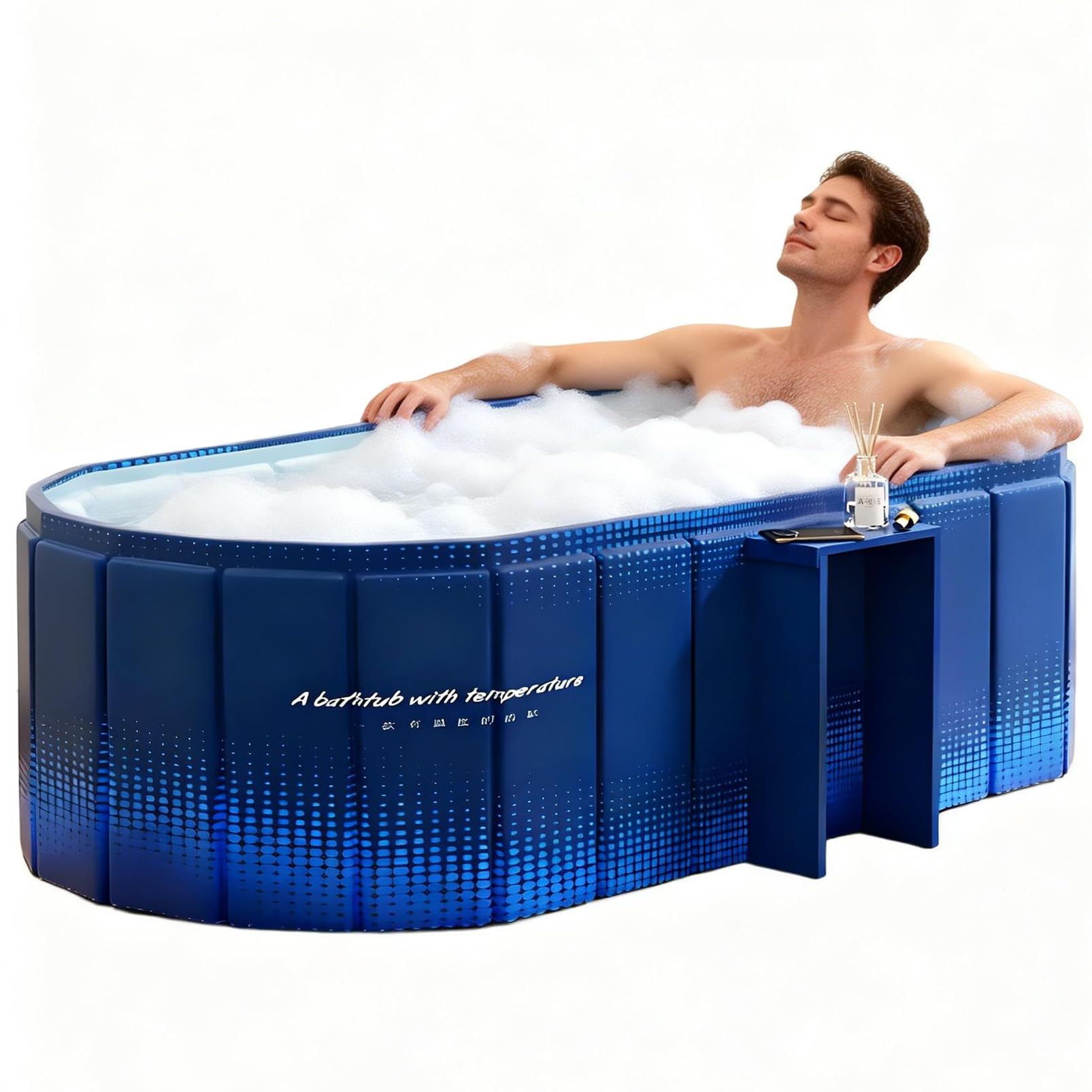 Photo 1 of **color is pink**Portable Bathtub for Adult 59" Large Collapsible Cold Plunge Bathtub Foldable No Installation Ice Bath Tub for Shower Stall, Bathroom Hot SPA Soaking Standing Tub