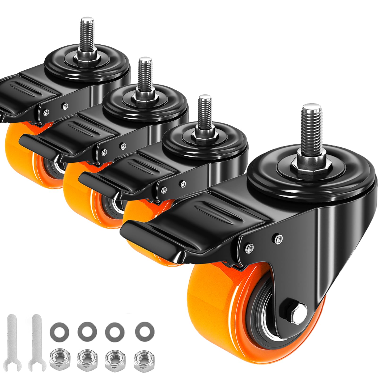 Heavy Duty 4 Inch Stem Casters - Set of 4 -14 Heavy Duty 4 Inch Stem Casters - Set of 4 -14