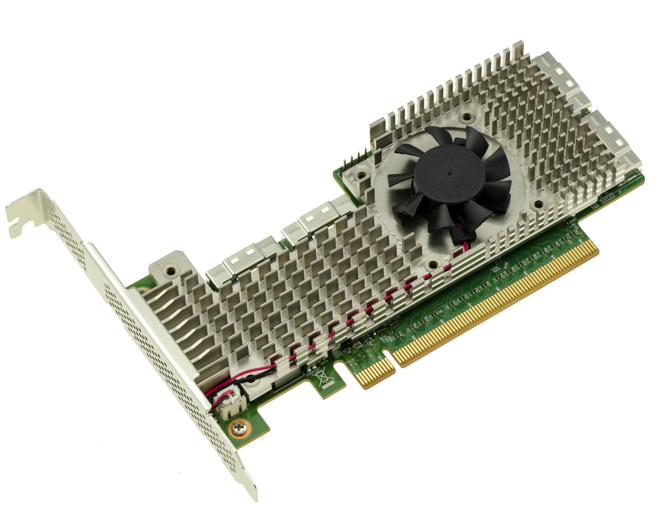 KALEA-INFORMATIQUE Karta kontrolera Switch PCIe 4.0 z 4 portami SFF-8654 8i do sterowania maksymalnie 8 dyskami SSD NVMe M2 M3 U2 U3 lub płytkami PCIe, chipset Broadcom PEX88048.