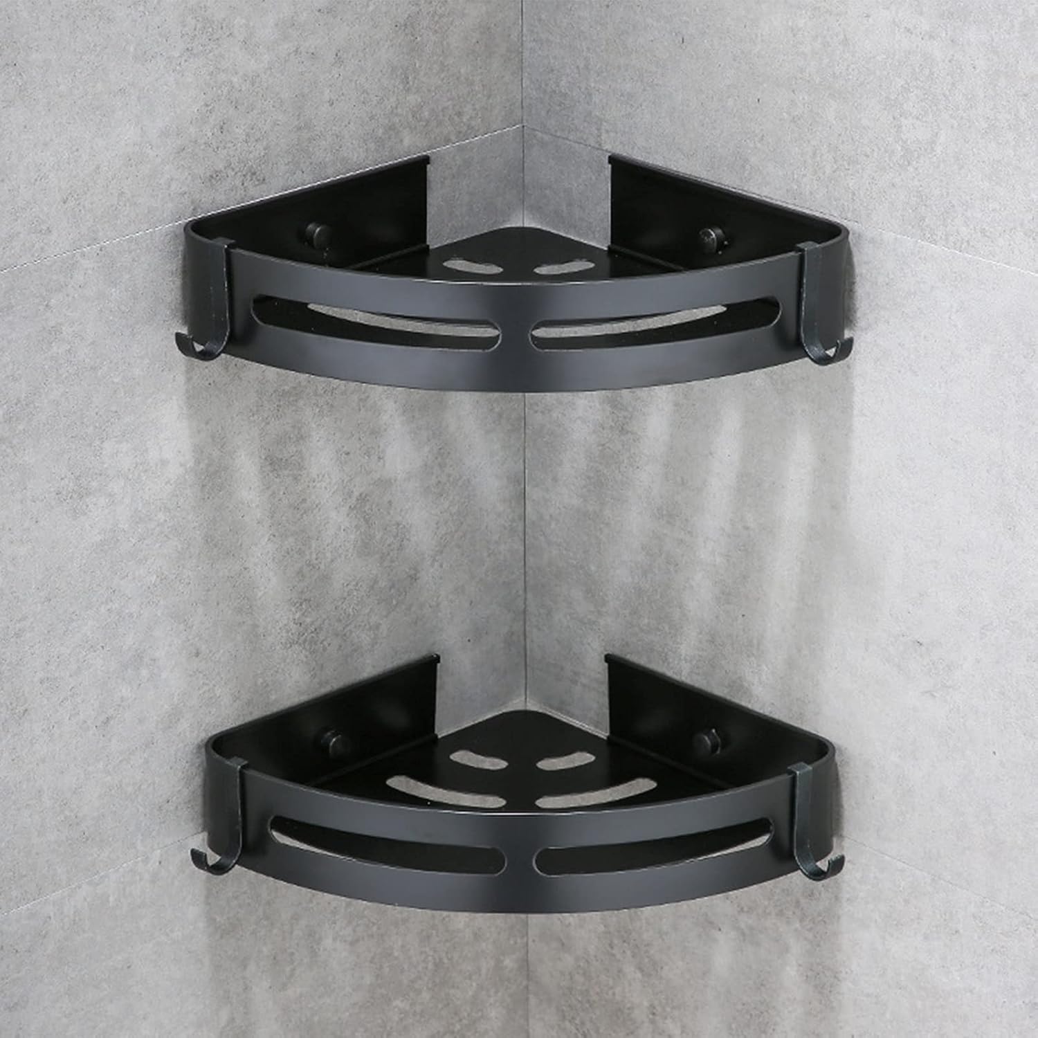 Shower Shelves Corner Shower Caddy Caddy Shelf Adhesive No Drilling Shower Organizer Storage with Hooks Wall Mounted Storage