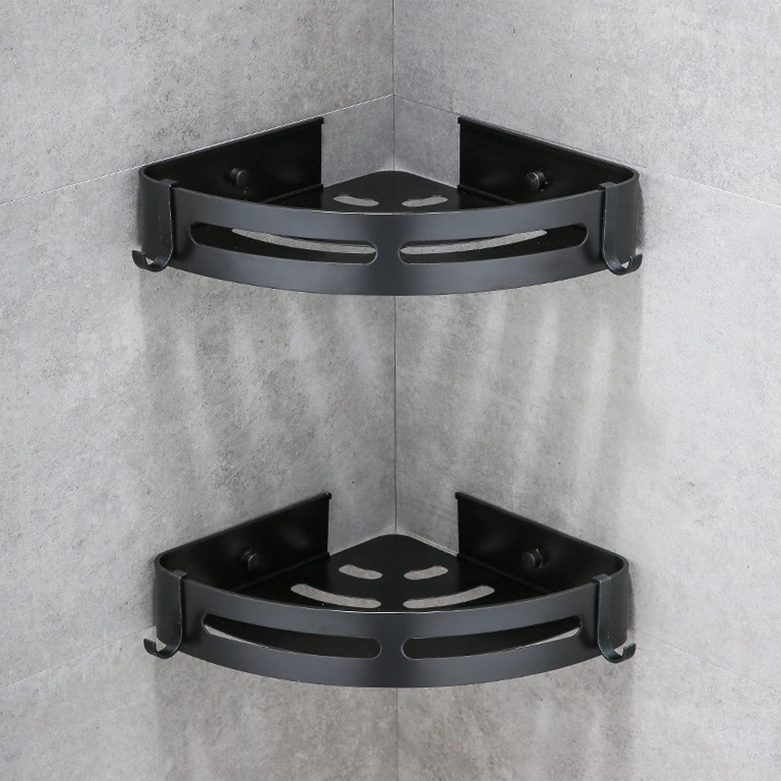 Shower Shelves Corner Shower Caddy Caddy Shelf Adhesive No Drilling Shower Organizer Storage with Hooks Wall Mounted Storage