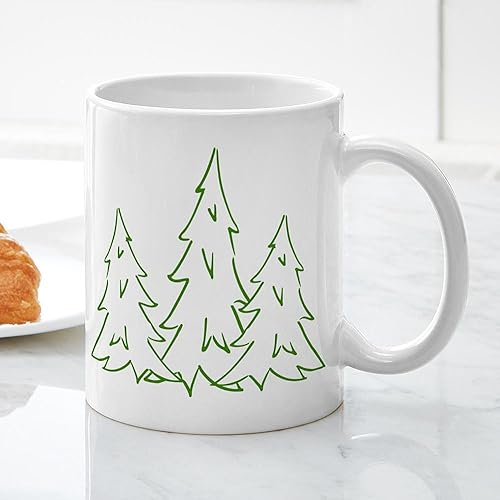 Miniatura 5 de CafePress Taza de café de cerámica Three Pine Trees de 11 oz (11.0 fl oz)