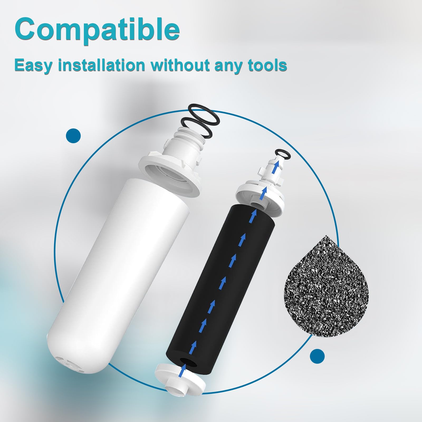 6 cartucce filtro acqua per acque dure, compatibili con BRITA Classic