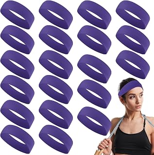Hotop 20 Pcs Sport Stretchy Headbands Bulk for Girls
