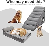 Vista 7 de Dog Stairs & Steps for High Beds 30-36 inches High Tall, LitaiL 7-Steps Non-Slip Pet Stairs for Small, Older Pets, Sturdy Dog Ramp with Removable