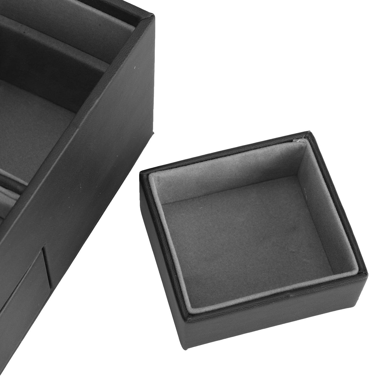 Scatola porta penne a doppio strato, astuccio per penne stilografiche in pelle PU, organizer per collezione di penne (Nera)