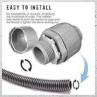 Vista 7 de Yaomiao Conector hermético para conductos eléctricos de 180 grados, accesorios de conducto de PVC no metálico para el hogar, baño, cocina, tubería