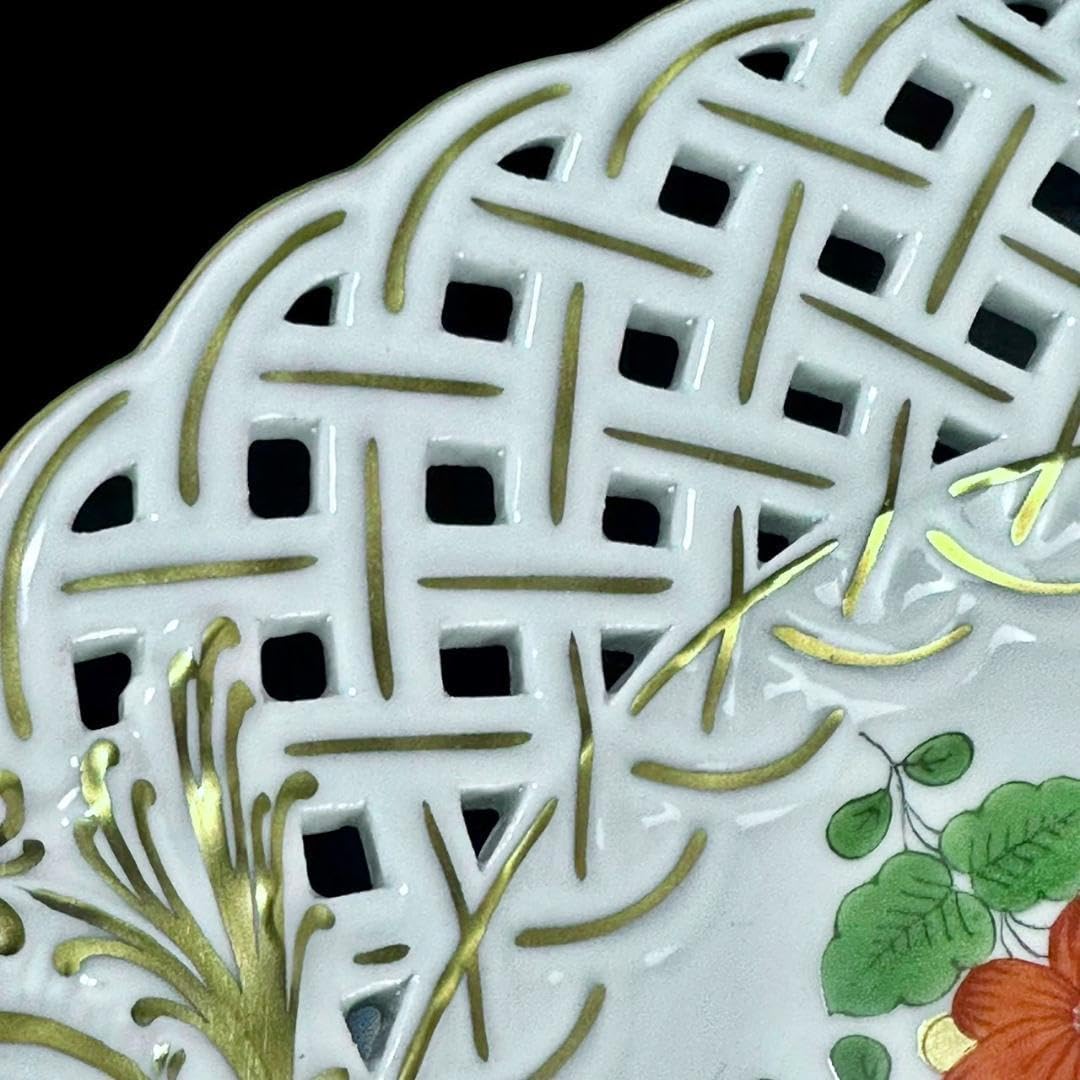 希少】マイセン インドの華 リッチピンク 20cm 透かしプレート 2枚セット