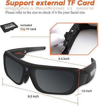 Amazon.com: dahocamgo Camera Sunglasses 2K HD Video Glasses Sport