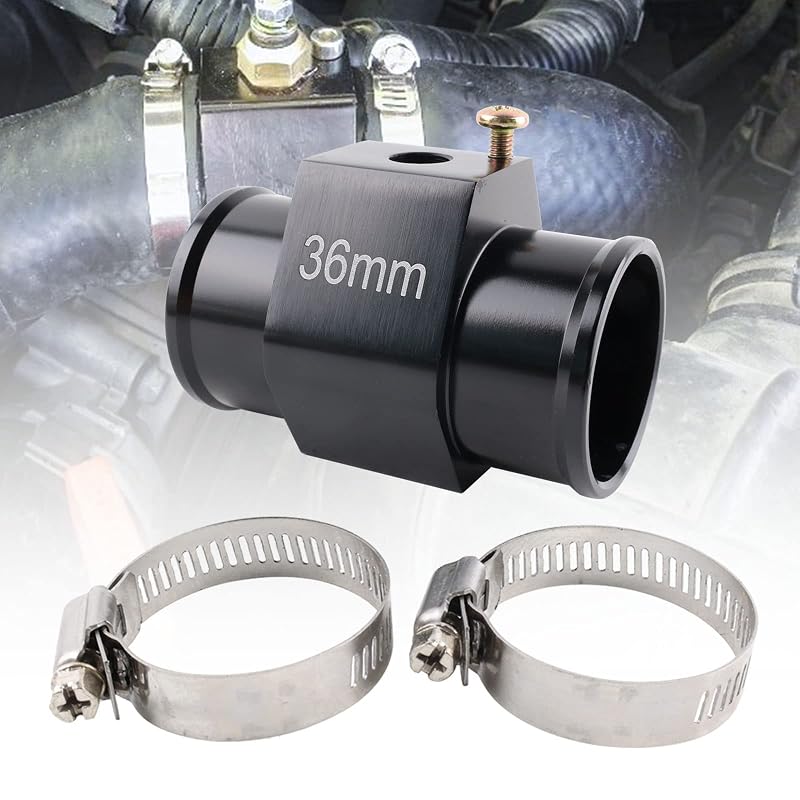 Adaptador de temperatura da água BAGARAATAN para mangueira do radiador 36 mm com rosca 1/8" NPT – Kit com abraçadeiras