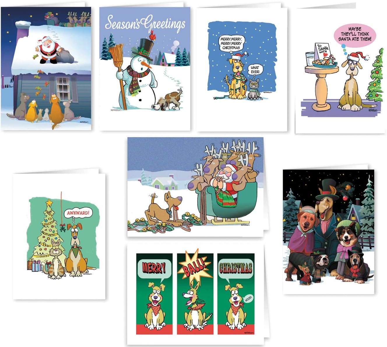 16 Boxed Funny Dog Cards 