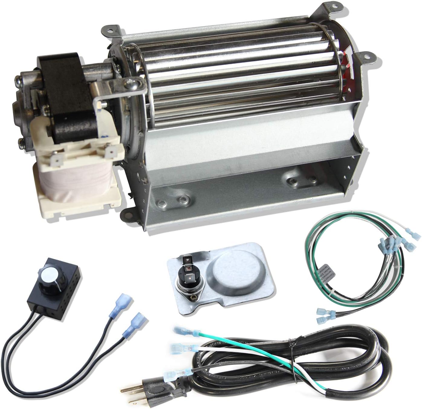 GFK21, FK21 Replacement Fireplace Blower Fan Kit for Heatilator NDV3630I, GNDC30, Majestic, Vermont Castings, Monessen, Heat n Glo, Security UZY3, Rotom HB-RB21K