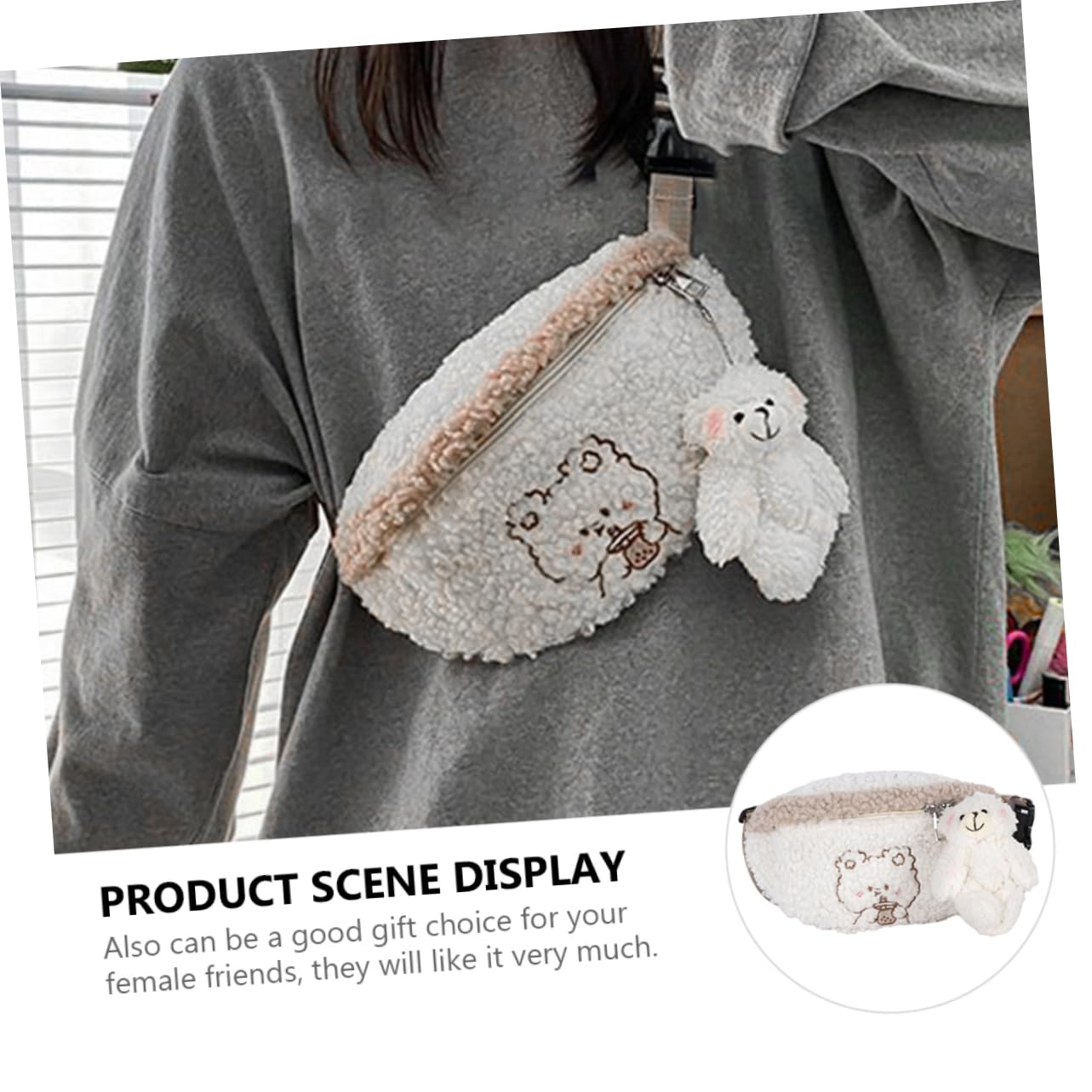GALPADA Riñonera De Peluche Para Crossbody Billetera Para Niños Bolsa De Almacenamiento De Cintura Monederos Para Niños Cartera De Bolso Para Niñas Felpa